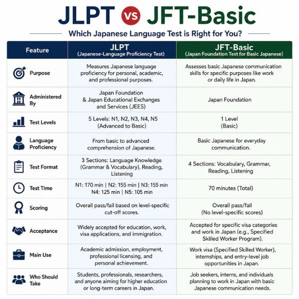 JLPT vs JFT-Basic